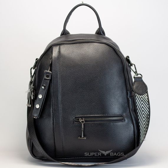 Жіночий шкіряний рюкзак міський чорний 73590 | Зображення 4