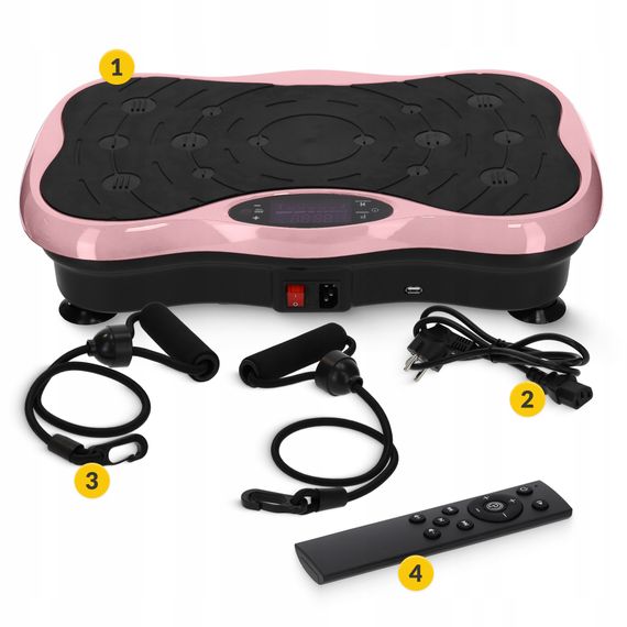 Віброплатформа для тренувань 4FIZJO Ultra+ з пультом та еспандерами Black/Pink (P-5905973402880) | Зображення 5
