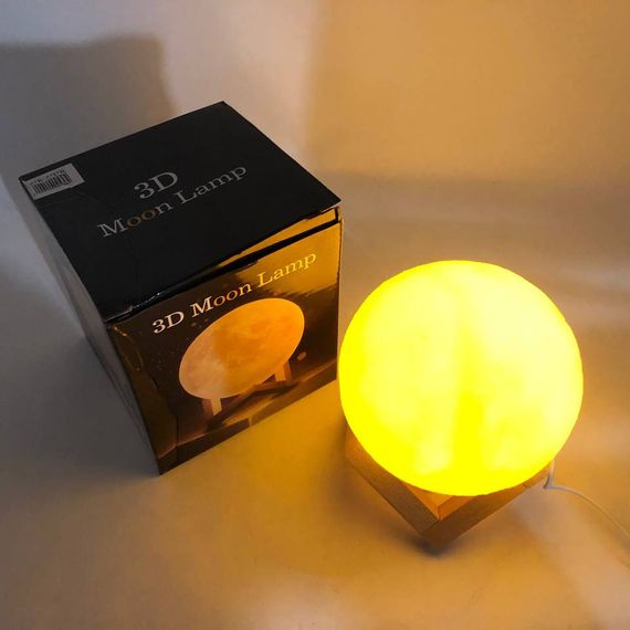 Ночник на батарейках Moon Lamp 13 см, Лампа ночник для дома детский для новорожденных XY-59 | Зображення 8