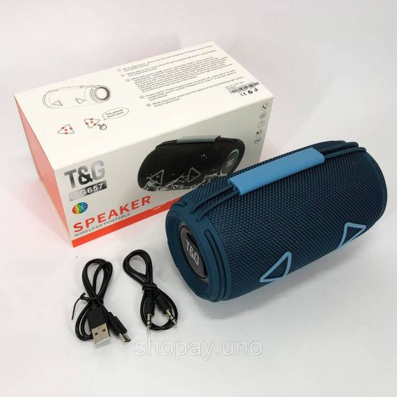 Bluetooth-колонка TG657 з RGB підсвічуванням 1500 mAh, музичні стовпчики для вулиці. Колір: синій | Зображення 4