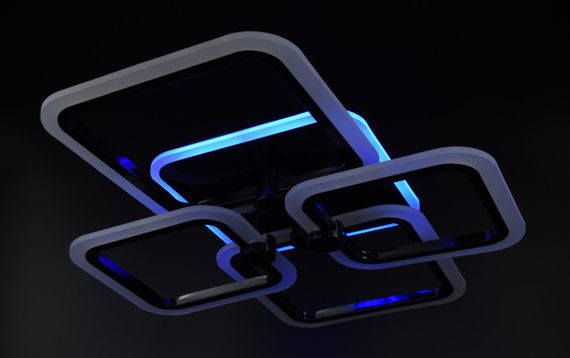 Люстра світлодіодна стельова LED світильник для квартири на стелю лед з пультом 26115 Чорний 11х48х60 см. | Зображення 6