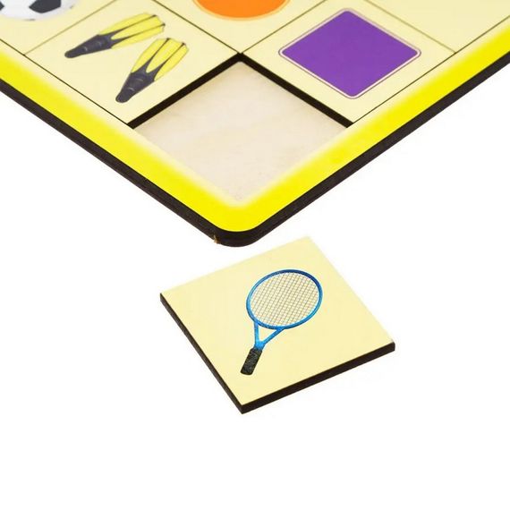 Деревянный пазл-вкладыш "Ассоциации - 3" Ubumblebees (ПСД100) PSD100, 25 плашек | Зображення 1