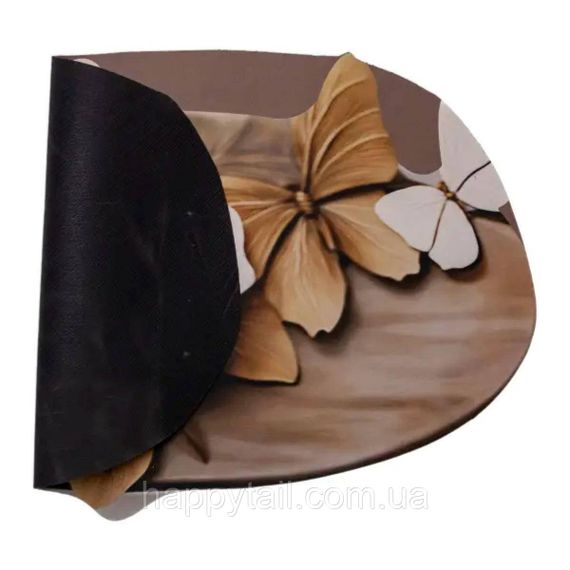 Діатомітовий килимок для ванної з 3D-ефектом Petal Relief 58х38 см — швидкосохнуча вологопоглинальна підставка Коричневий HP-42-35 | Зображення 1