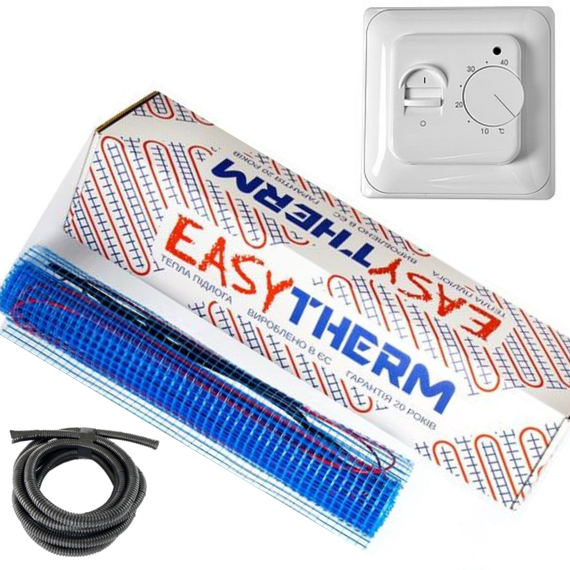Комплект нагрівальний мат для теплої підлоги Easytherm 200 Вт/м2 + механічний терморегулятор 3,5 м2 (700 Вт)