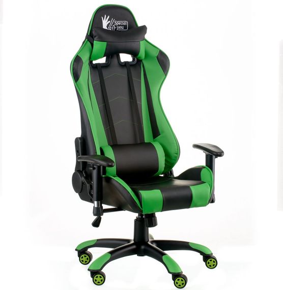 Кресло геймерское Special4You ExtremeRace blackgreen | Зображення 1