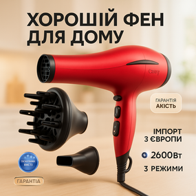 Зручний надійний фен для волосся Camry CR 2253 2600Вт, Професійний фен оригінал Хороший потужний ZL-51