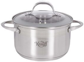Каструля Krauff Lokka 26-242-034, 3.9 л, 20 см, з нержавіючої сталі з кришкою, для всіх типів плит