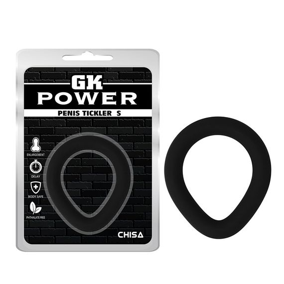 Ерекційне кільце довгастої форми Chisa GK Power, силіконове, чорний Sex Aura