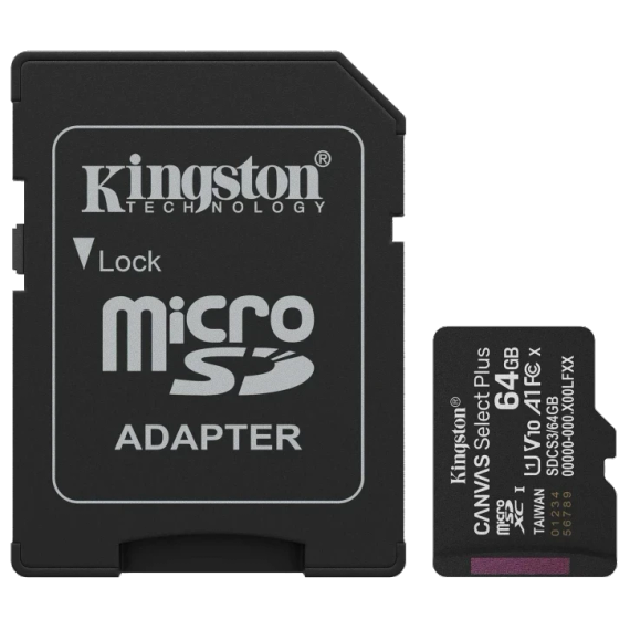 Kingston MICRO SDXC 64GB UHS-I W/ADAPTER Модуль флеш-пам'яті - Накопичувачі