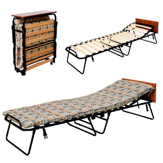 Раскладушка Vista Венеция люкс на ламелях с матрасом и подголовником, для дома и дачи, до 120 кг