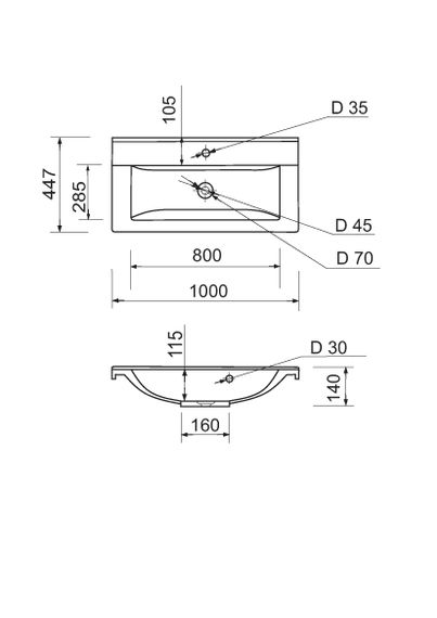 Раковина накладна Adamant QUANTO 100, прямокутна, з сифоном Click-Clack + змішувач (4824296207901) | Зображення 8