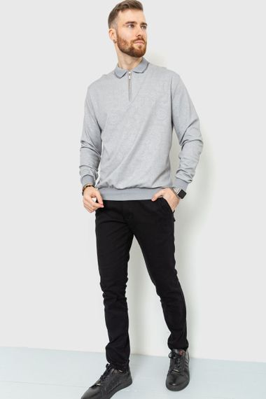 Поло чоловіче з довгим рукавом, колір сірий, 157R300-1 | Зображення 1