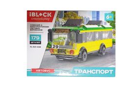 Конструктор Транспорт PL-921-438 Iblock, 173-182 деталей, Цена за 1 шт, инструкция на укр.яз., в коробке (6908978172153) Автобус Вид 1
