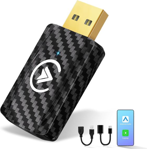 Бездротовий адаптер CarPlay Android Auto 2в1, перехідник для дротового штатного карплей в авто для iPhone iOS 10+ Android 11+