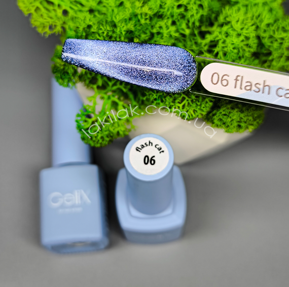 Светоотражающий гель-лак Gelix Flash Cat №6 (с эффектом кошачего глаза) 8мл