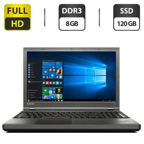 Ноутбук Б-класс Lenovo ThinkPad T540p / 15.6" (1920x1080) TN / Intel Core i7-4600M (2 (4) ядра по 2.9 - 3.6 GHz) / 8 GB DDR3 / 120 GB SSD / Intel HD Graphics 4600 / DVD-ROM / VGA б/у