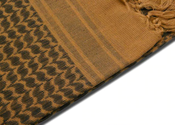 Хустка шарф арафатка, шемаг, куфія 110см - Black/Khaki | Зображення 7
