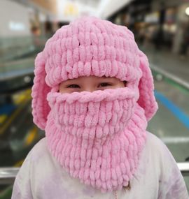 Балаклава рожева з вушками