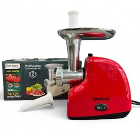 М'ясорубка електрична Rainberg RB-2319 із системою реверсу насадка куббе 3000Вт Red BU-47