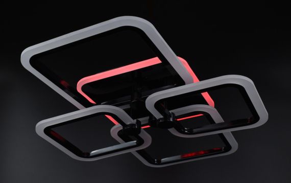 Люстра світлодіодна стельова LED світильник для квартири на стелю лед з пультом 26115 Чорний 11х48х60 см. | Зображення 5