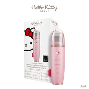 Микротоковый скраббер для кожи и устранение черных точек GESKE MicroCurrent Skin Scrubber&Blackhead Remover 9в1 Hello Kitty pink, Розовый