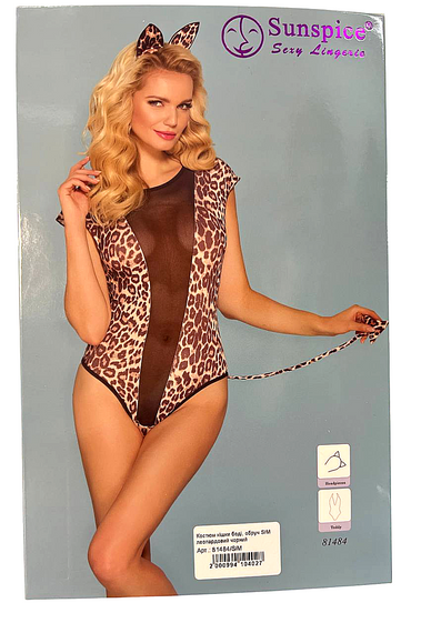 Сексуальний ігровий костюм Леопарда Sunspice боді та обруч, S/M Sex Aura | Зображення 2