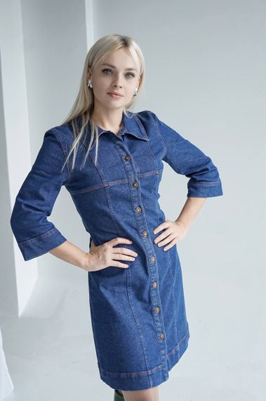 Жіноча коротка сукня "PRO РІШУЧІСТЬ" колір синій р.S 445686 | Зображення 1