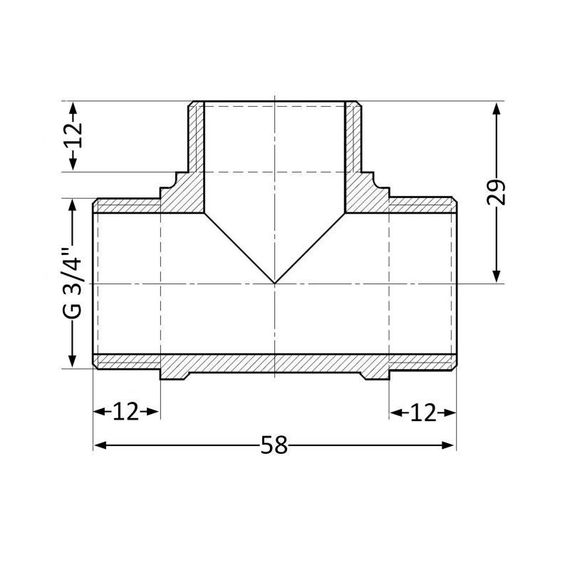Тройник Thermo Alliance Standart 3/4" НР SD41220 | Зображення 1