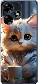 Чохол на Infinix Hot 30 Білий кіт "5646u-3046-2448"