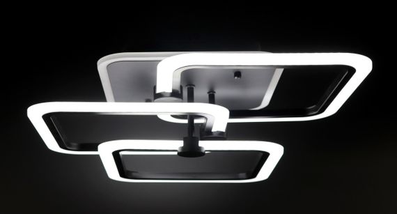 Люстра світлодіодна стельова LED світильник для квартири на стелю лед з пультом 25768 Чорний 13х45х53 см. | Зображення 1