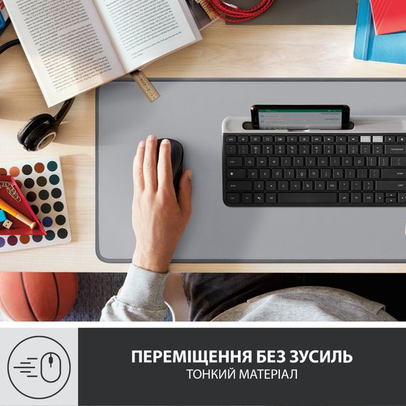 Килимок для мишки Logitech Desk Mat Studio Series Mid Grey (956-000052) | Зображення 4