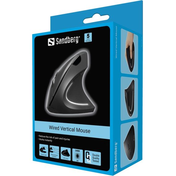 Мишка Sandberg Wired Vertical Mouse Pro 2400 dpi.6кн.1.5м чорна | Зображення 4