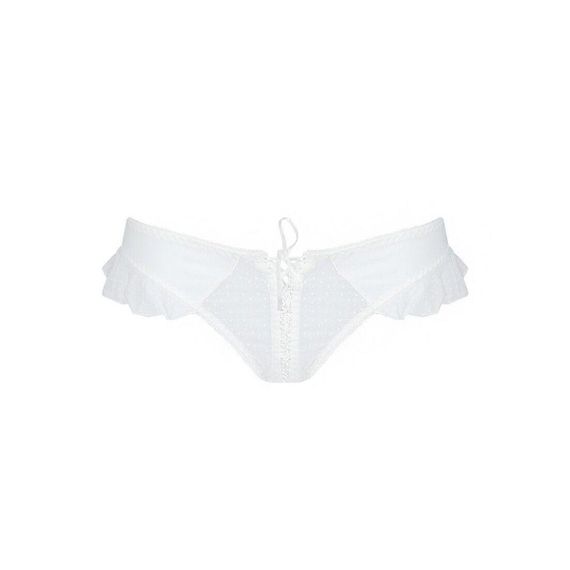 Трусики в горошок, з рюшами та шнурівкою Fatin Thong white S/M - Passion | Зображення 4