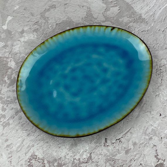 Тарілка овальна OLens Блакитна лагуна JM-0954-T 27 см