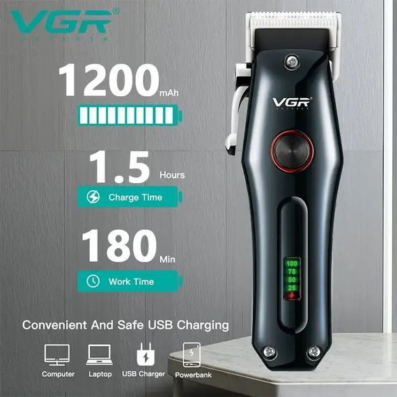 Аккумуляторная машинка для стрижки волос GX-896 VGR V-969 | Зображення 1