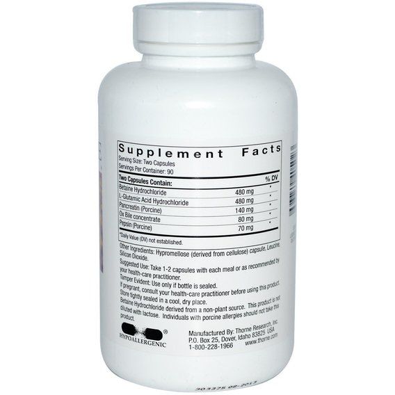 Пищеварительные ферменты Thorne Research Bio-Gest 180 Caps | Зображення 1