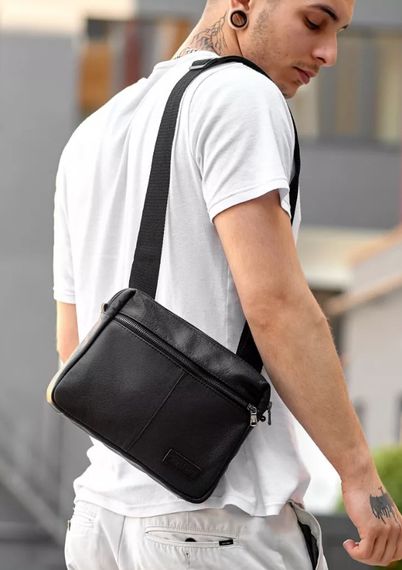 Мужская сумка мессенджер Sambag Makros черная 25 × 19 × 6 см (70103101) | Зображення 1