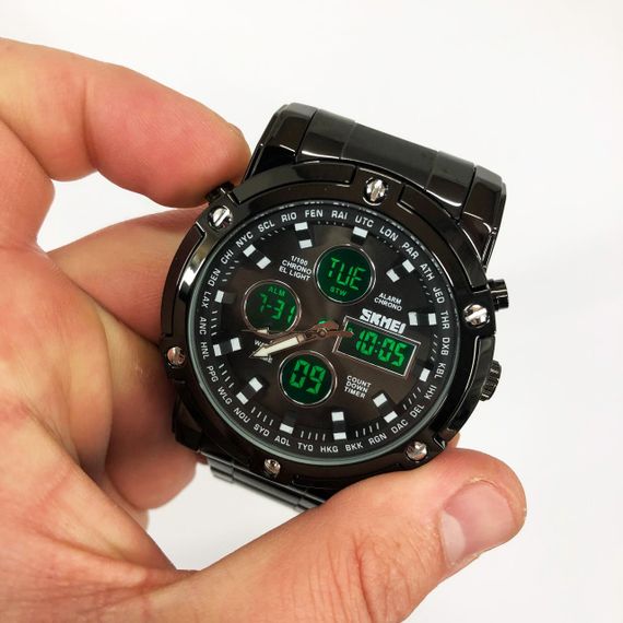 Армійські наручні годинники для чоловіків SKMEI 1389BK, Годинники армійські скмей NX-80 | Зображення 8
