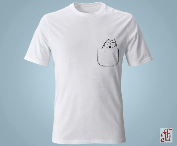 Футболка с принтом  SIMON`S CAT Симон в кармане. M