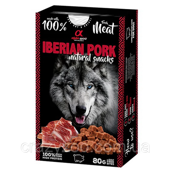 Лакомство для собак Alpha Spirit Iberian Pork Natural Snacks с ветчиной 80 г ALPHD110000845