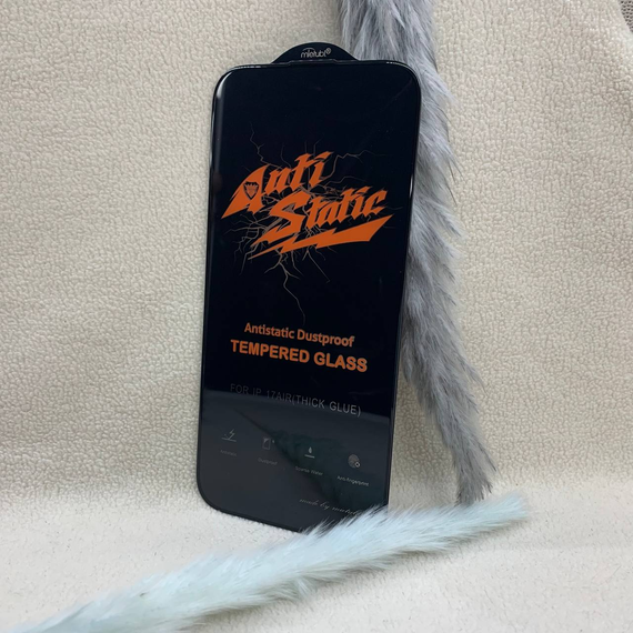Захисне скло 5D Full Glue для Iphone 17 Air | Mietubl AntiStatic | Чорне, повне покриття, 9H