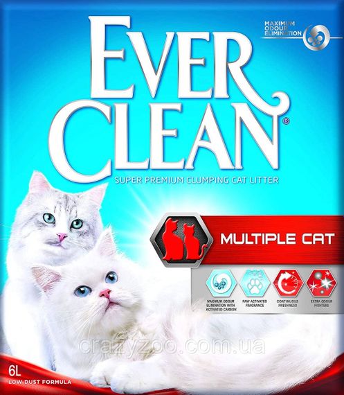 Наповнювач для котячого туалету Ever Clean Multiple Cat максимальний контроль над запахом 6 л 123452 | Зображення 1