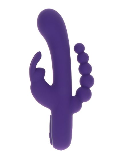 Вібратор-кролик з анальною ялинкою Toy Joy, силіконовий, фіолетовий, 21.5 х 4 см | Зображення 2