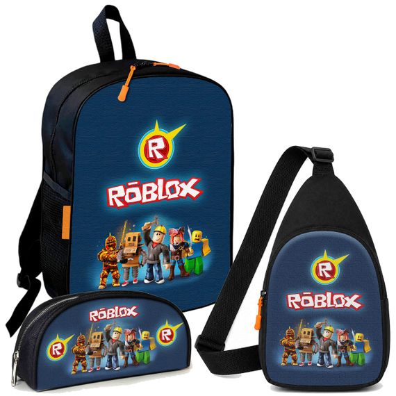 Набор Roblox 3 в 1: детский рюкзак + сумка-слинг + пенал, для мальчика и девочки 7–9 лет (6034)