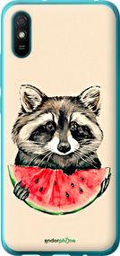 Чохол на Xiaomi Redmi 9A Єнотик з кавуном "4605u-2034-2448"