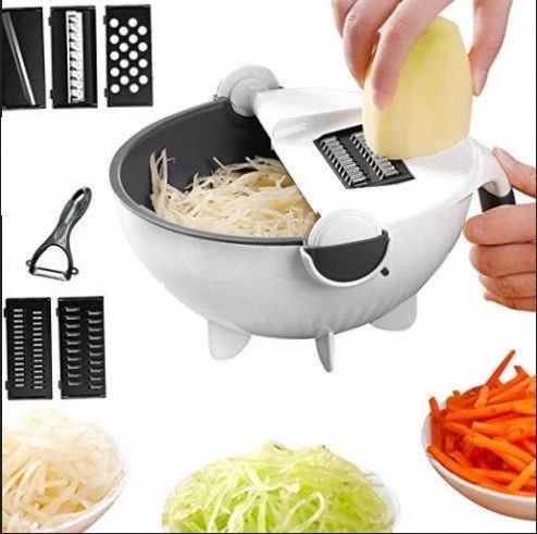 Овочерізка слайсер тертка друшляк шатківниця + овочечистка 9 в 1 Wet Basket Vegetable Cutter | Зображення 2