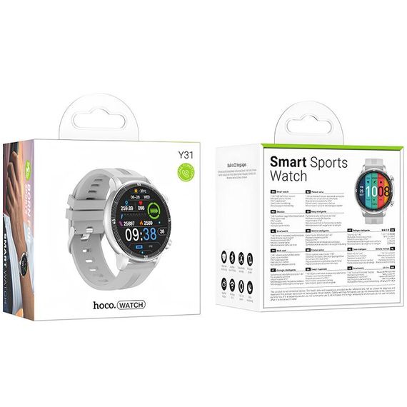Смарт-годинник Hoco Smart Watch Y31 Smart sports watch (call version) Silver | Зображення 3