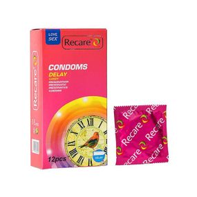 Презервативы Recare Delay Candy Condoms 12 шт, пролонгировочный эффект, конфетный аромат