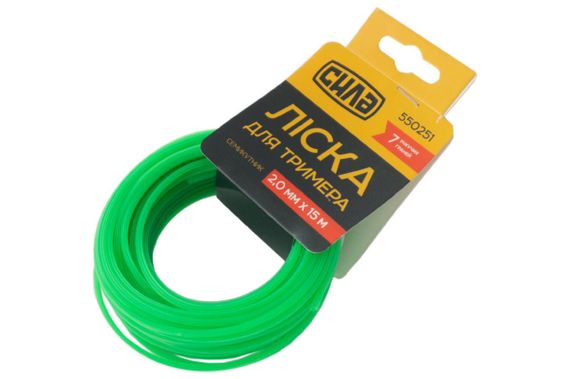 Леска для триммера 2,0мм гептагон (семиугольник) 15м СИЛА | Зображення 1