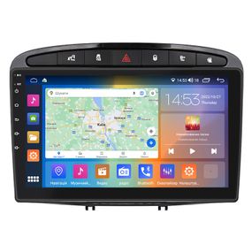 Штатна магнітола 9" Lesko для Peugeot 308 I 2007-2011 2/32Gb Black/CarPlay 4G Wi-Fi GPS Prime IPS 8 ядер Пежо
